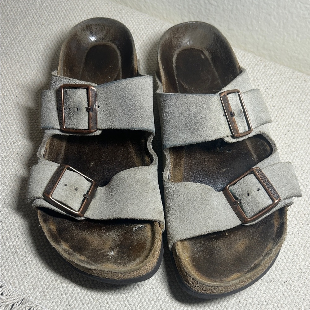 Birkenstock Arizona Sandals in Gray and Brown
